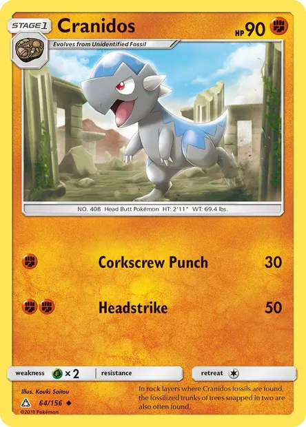 Cranidos, Pokémon card UPR 64 — Ultra Prism set