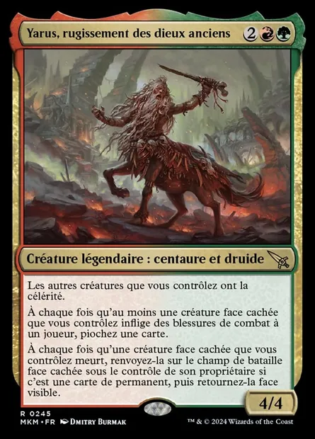 Yarus, rugissement des dieux anciens, carte Magic MKM 245 — extension Murders at Karlov Manor