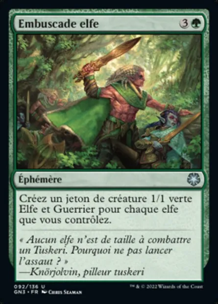 Embuscade elfe, carte Magic GN3 92 — extension Game Night: Free-for-All