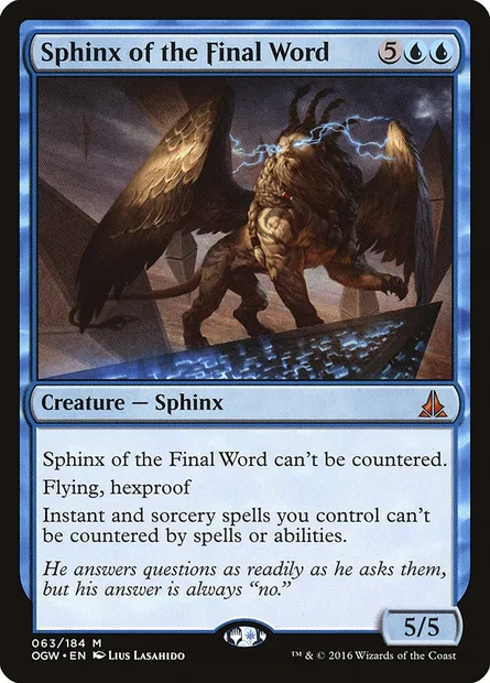 Sphinx of the Final Word, Magic card OGW 63 — Oath of the Gatewatch set