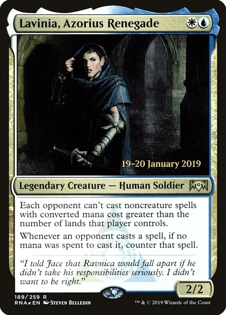 Lavinia, Azorius Renegade, Magic card PRNA 189s — Ravnica Allegiance Promos set