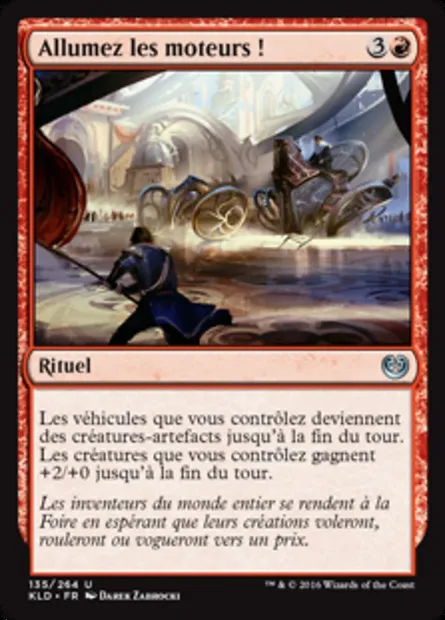 Allumez les moteurs !, carte Magic KLD 135 — extension Kaladesh