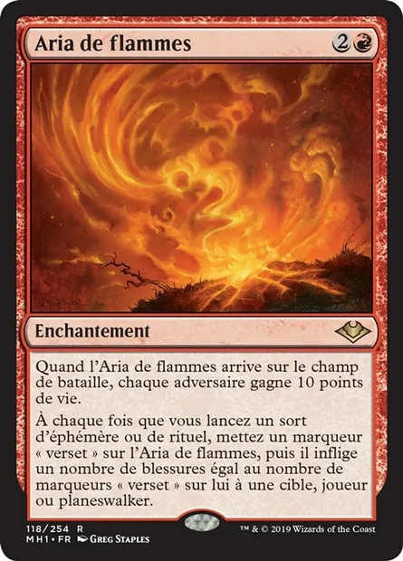Aria de flammes, carte Magic MH1 118 — extension Horizons du Modern