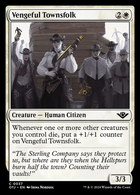 Vengeful Townsfolk, Magic card OTJ 37 — Outlaws of Thunder Junction set