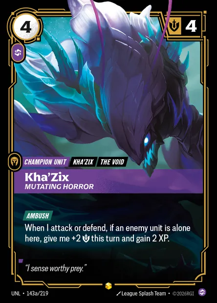 Kha'Zix, Riftbound card UNL 143a — Unleashed set