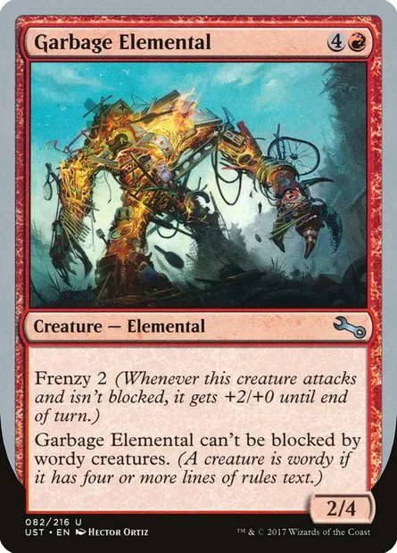Garbage Elemental, carte Magic UST 82a — extension Unstable