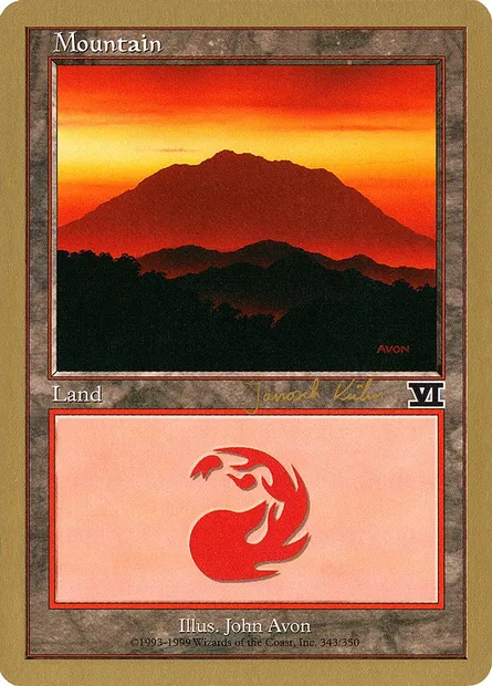 Mountain, Magic card WC00 jk343 — World Championship Decks 2000 set