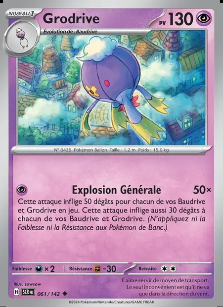 Grodrive, carte Pokémon SCR 061 — extension Couronne Stellaire