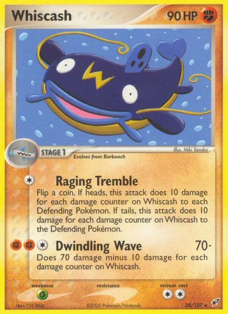 Whiscash, Pokémon card DX 28 — Deoxys set