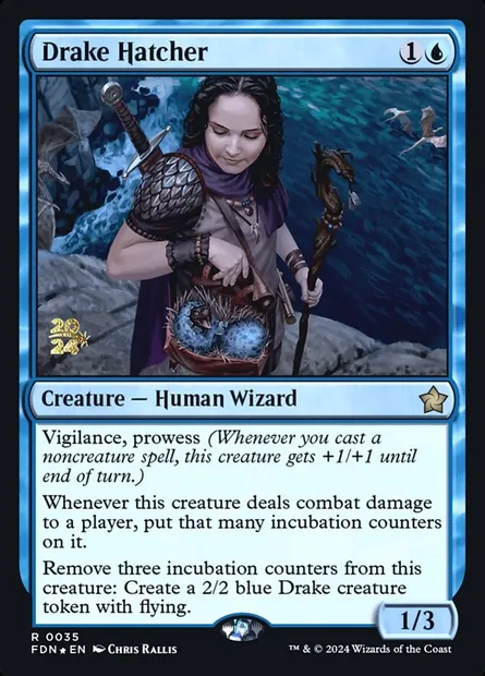 Drake Hatcher, Magic card PFDN 35s — Foundations Promos set