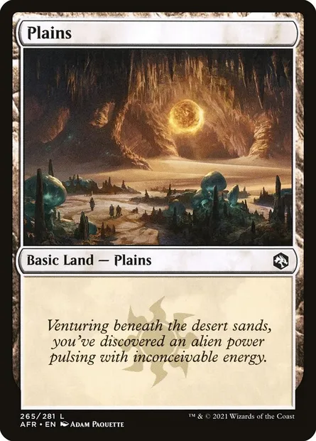 Plains, Magic card AFR 265 — Adventures in the Forgotten Realms set