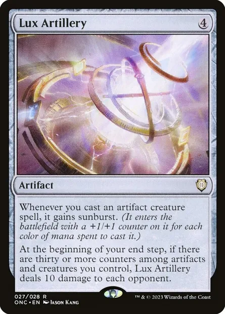 Lux Artillery, Magic card ONC 27 — Phyrexia: All Will Be One Commander set