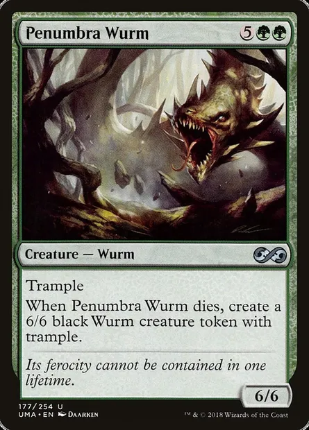 Penumbra Wurm, Magic card UMA 177 — Ultimate Masters set