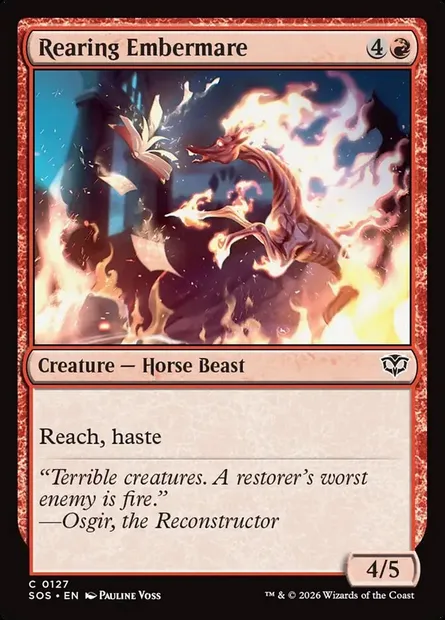 Rearing Embermare, Magic card SOS 127 — Secrets of Strixhaven set