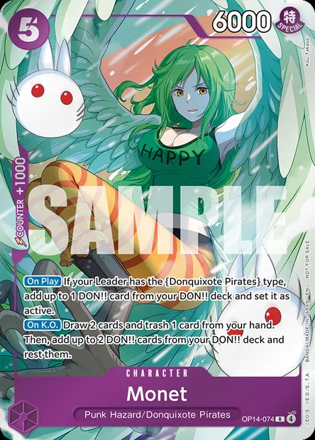 Monet, One Piece card OP14-074 — THE AZURE SEA’S SEVEN set