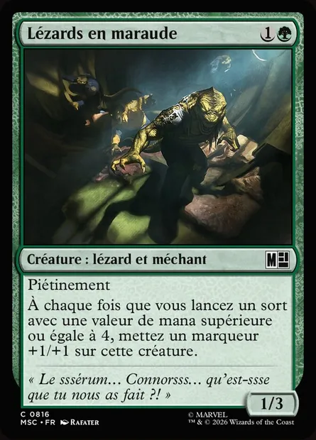 Lézards en maraude, carte Magic MSC 816 — extension Marvel Super Heroes Commander