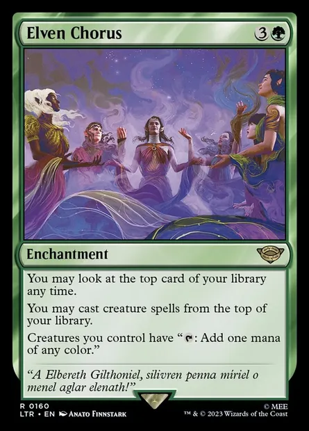 Elven Chorus, Magic card LTR 160 — The Lord of the Rings: Tales of Middle-earth set