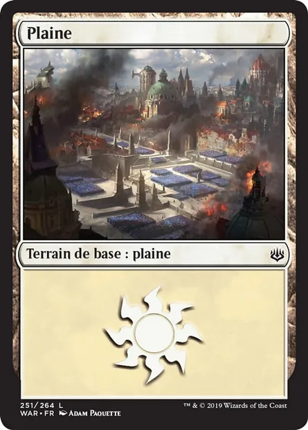 Plaine, carte Magic WAR 251 — extension La guerre des Planeswalkers