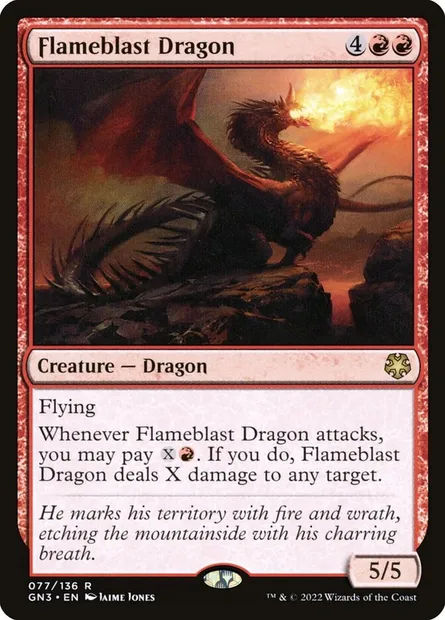 Flameblast Dragon, Magic card GN3 77 — Game Night: Free-for-All set