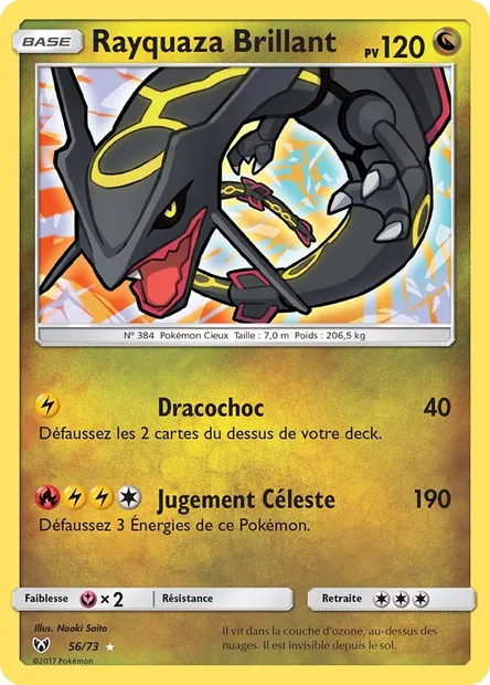 Rayquaza Brillant, carte Pokémon SLG 56 — extension Légendes Brillantes