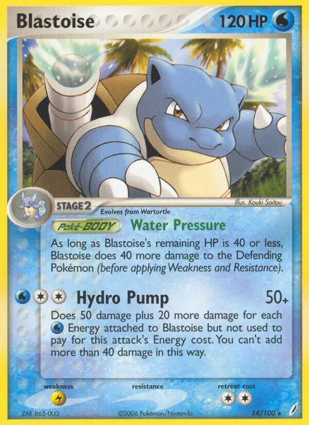 Blastoise, Pokémon card CG 14 — Crystal Guardians set