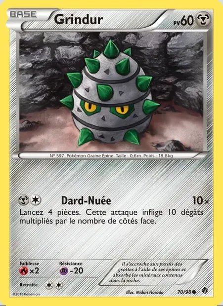 Grindur, carte Pokémon EPO 70 — extension Pouvoirs Émergents