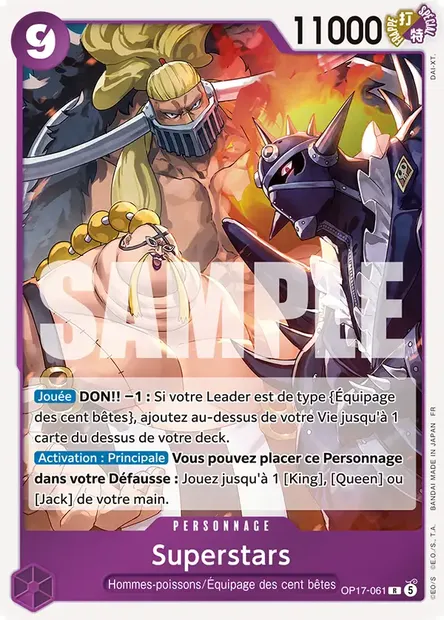 Superstars, carte One Piece OP17-061 — extension LES GUERRIERS LES PLUS PUISSANTS AU MONDE