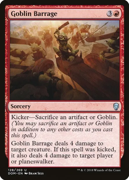 Goblin Barrage, Magic card DOM 128 — Dominaria set