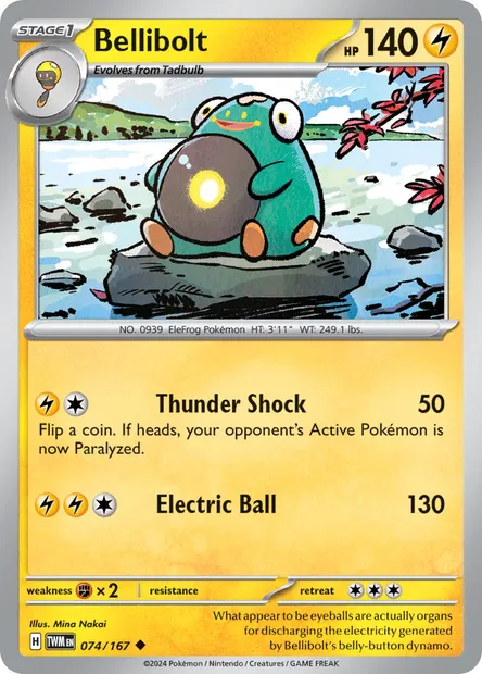 Bellibolt, Pokémon card TWM 074 — Twilight Masquerade set