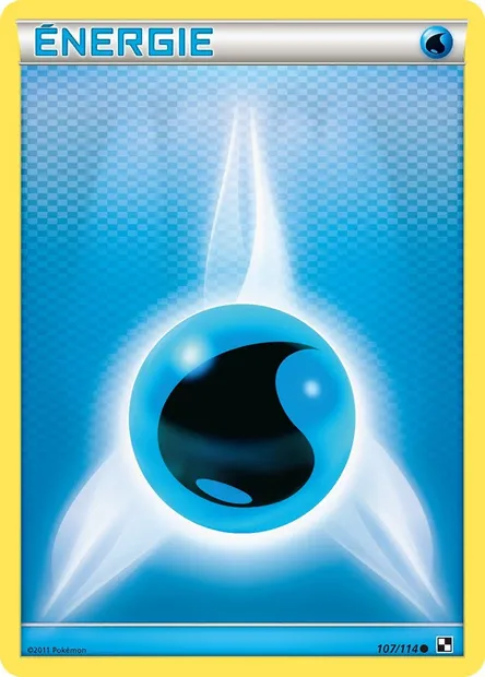 Énergie Eau, carte Pokémon BLW 107 — extension Noir & Blanc