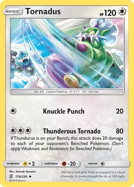 Tornadus, Pokémon card UNM 178 — Unified Minds set