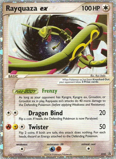 Rayquaza ex, carte Pokémon PR-NP 39 — extension Promo Nintendo
