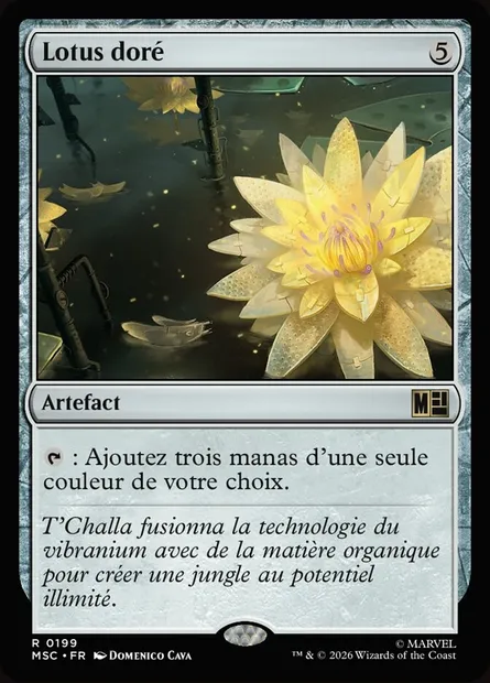 Lotus doré, carte Magic MSC 199 — extension Marvel Super Heroes Commander