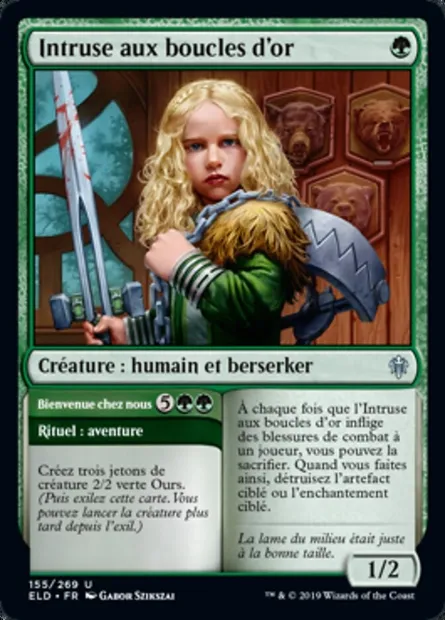 Intruse aux boucles d'or // Bienvenue chez nous, carte Magic ELD 155 — extension Throne of Eldraine
