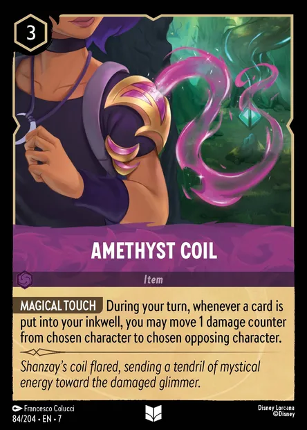 Amethyst Coil, Disney Lorcana card CH7-084 — Archazia's Island set