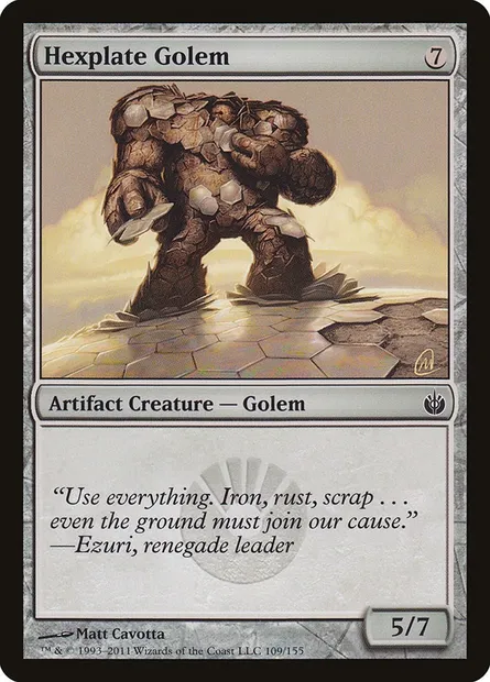 Hexplate Golem, Magic card MBS 109 — Mirrodin Besieged set