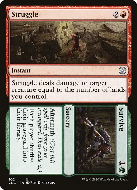 Struggle // Survive, Magic card ZNC 102 — Zendikar Rising Commander set