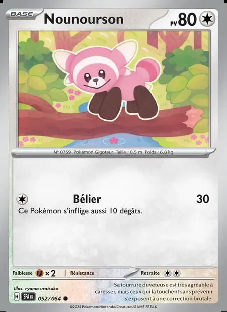 Nounourson, carte Pokémon SFA 052 — extension Fable Nébuleuse