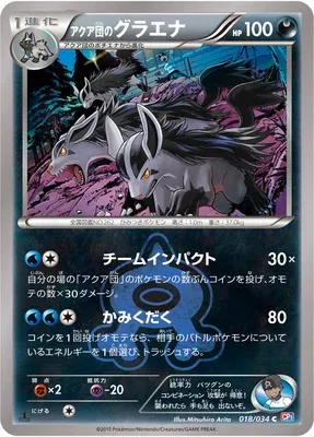 Grahyena de Team Aqua, carte Pokémon CP1 018 — extension Team Magma vs. Team Aqua Double Crisis
