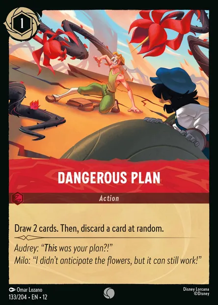 Dangerous Plan, Disney Lorcana card CH12-133 — Wilds Unknown set