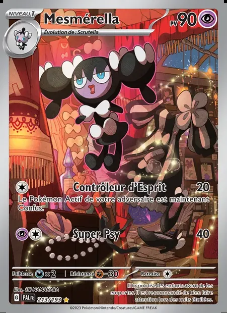 Mesmérella, carte Pokémon PAL 213 — extension Évolutions à Paldea