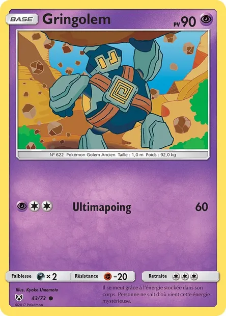 Gringolem, carte Pokémon SLG 43 — extension Légendes Brillantes