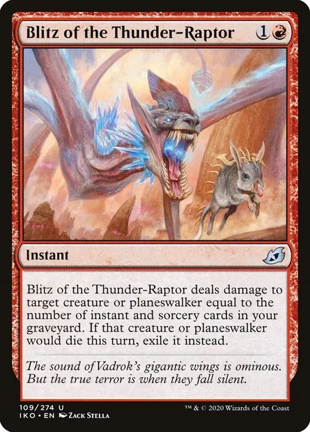 Blitz of the Thunder-Raptor, Magic card IKO 109 — Ikoria: Lair of Behemoths set
