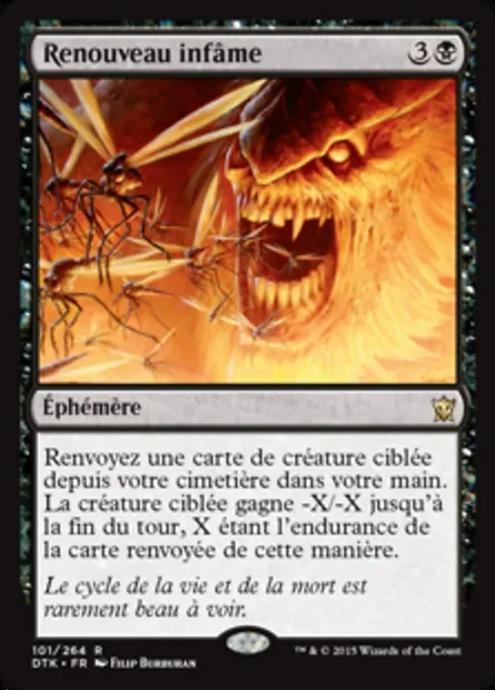 Renouveau infâme, carte Magic DTK 101 — extension Les Dragons de Tarkir