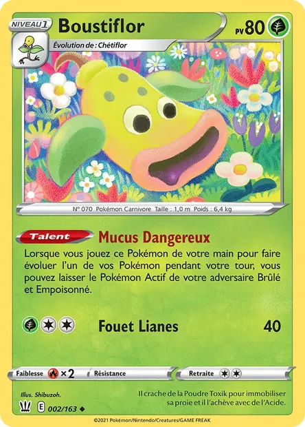 Boustiflor, carte Pokémon BST 2 — extension Styles de combat