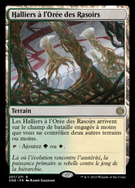 Halliers à l'Orée des Rasoirs, carte Magic ONE 257 — extension Tous Phyrexians