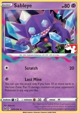Sableye, Pokémon card PPS 070-2 — Play! Pokémon Prize Pack Series set