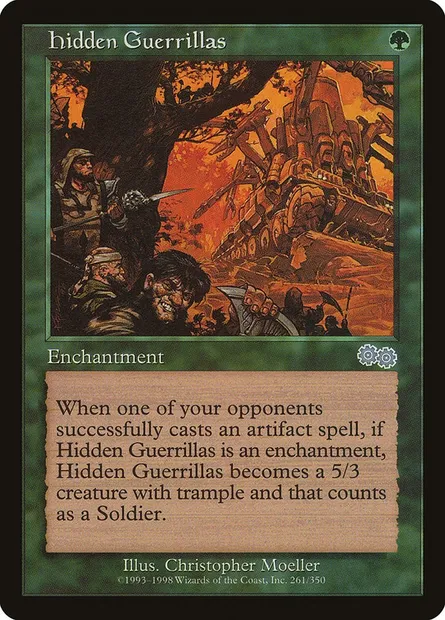 Hidden Guerrillas, Magic card USG 261 — Urza's Saga set