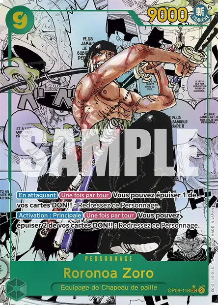 Roronoa Zoro, carte One Piece OP06-118 — extension ONE PIECE CARD THE BEST