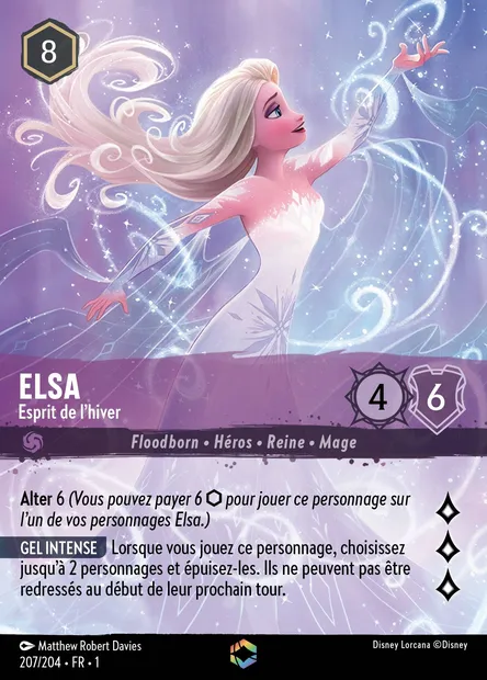 Elsa - Esprit de l'hiver, carte Disney Lorcana CH1-207 — extension Premier Chapitre
